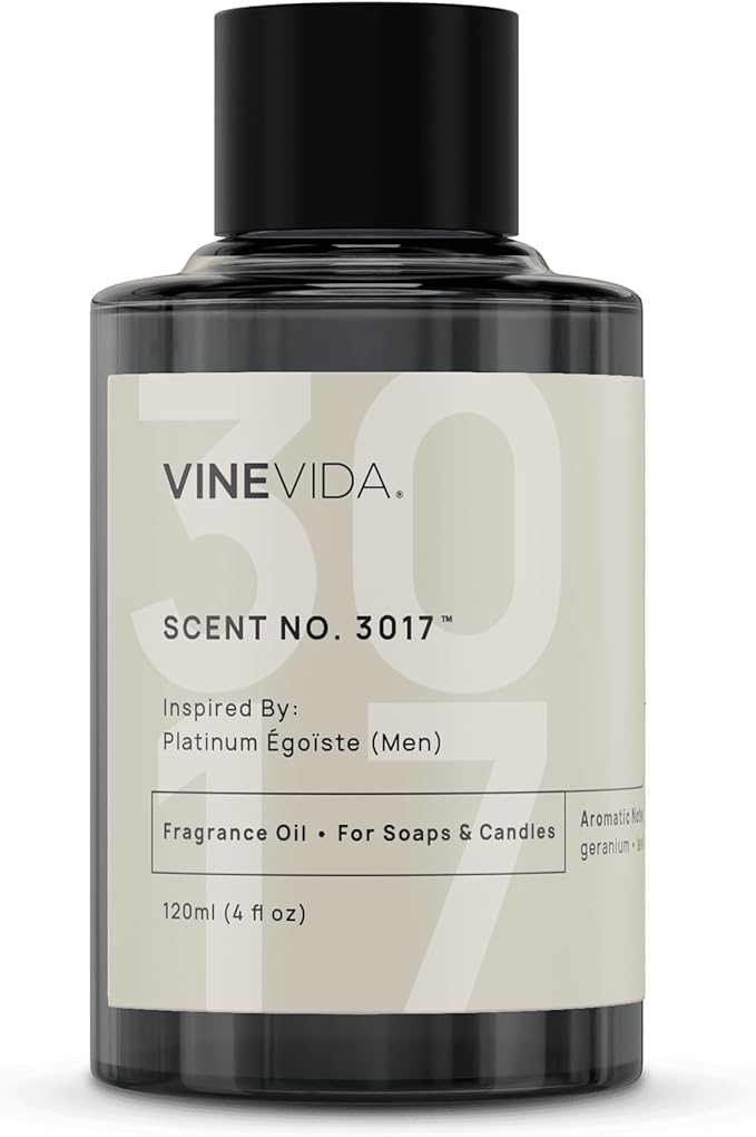 VINEVIDA Scent NO. 3017 Fragrance Oil - 120mL (4oz) - Inspired by: Platinum Égoïste (Men); Candle Fragrance Oil for Soy Candles - Soap Making Scents