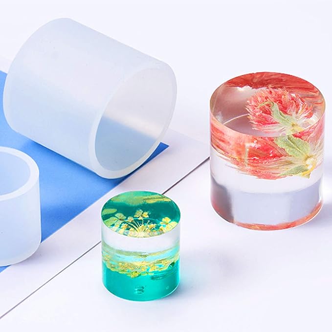 6 Pieces Cylinder Silicone Candle Molds Pillar Candle Silicone Molds Resin Casting Molds Candle Molds DIY Clay Molds