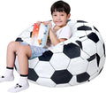 Lukeight Soccer Stuffed Animals Storage Bean Bag Chair Cover Only (Ships Empty, No Filling) - Velvet YKK Zipper Beanbag Cover for Big Kids Teens, Washable Plush Toy Organizer, XX-Large 36" D x 20" H