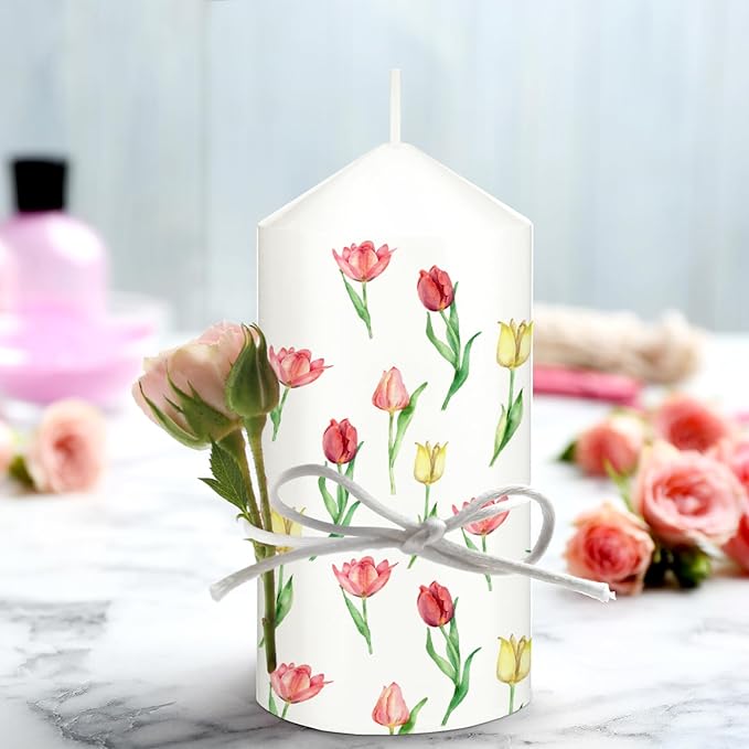 MTLEE 72 Pcs DIY Candle Painting Kit Include 6 Pcs 2"x 4" White Pillar Candles 60 Colored Tealight Candles and 6 Paint Brushes for Birthday Wedding Tea Party Crafts Centerpieces