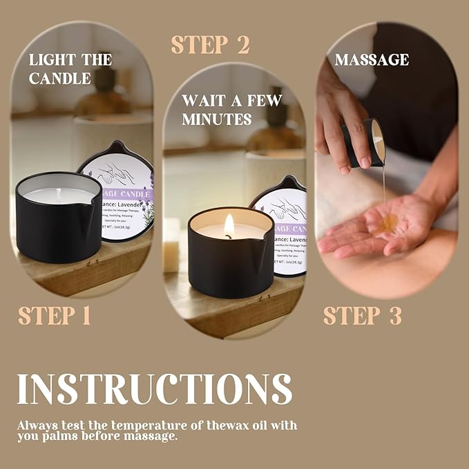 12-Pack Massage Candle Set - Low Temperature Soy Wax Melts into Silky Smooth Massage Oil, 1oz Aromatherapy Candles for Couples, Home Spa, Relaxation & Romantic Gifts (12 Scents)