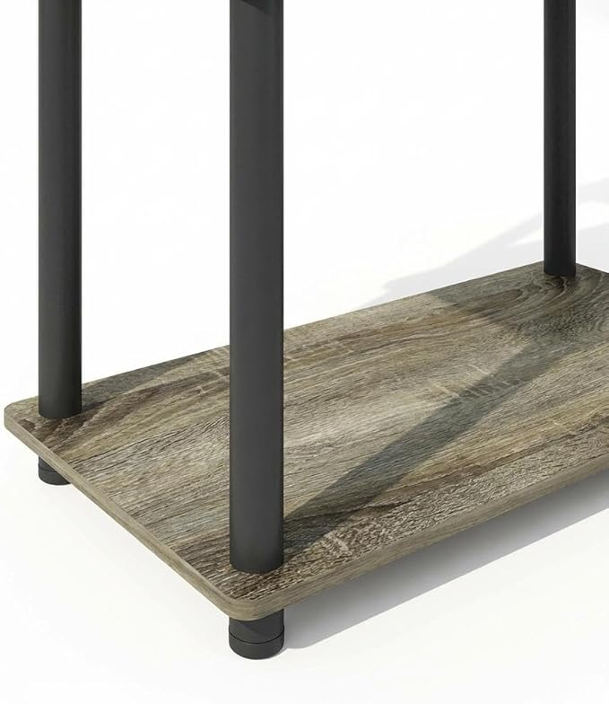 Furnifact French Oak Black Bookcase, Modern Wood Storage Shelf, Durable Construction, Stylish Home Office or Living Room Organizer