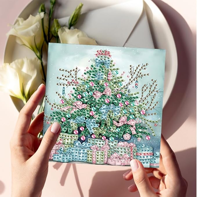 6PCS DIY Art Greeting Cards Winter Christmas Congratulations Cards Gifts for Home Wall Decor and Office Display Perfect DIY Craft Gift for Adults and Kids