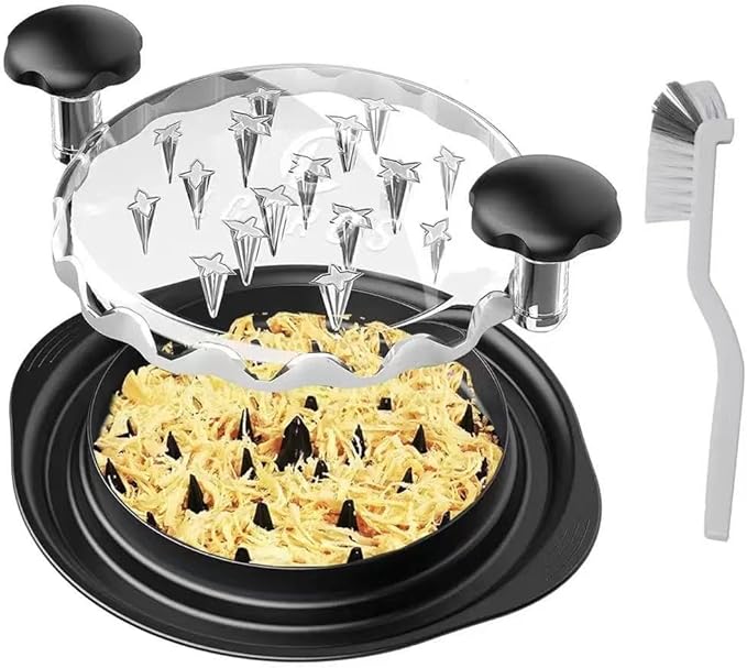 Chicken Shredder Tool 11 Inch with Cleaning Brush - Fast Meat Puller for Salads, Tacos & Sandwiches, Kitchen Shredder Claws with Transparent Cover