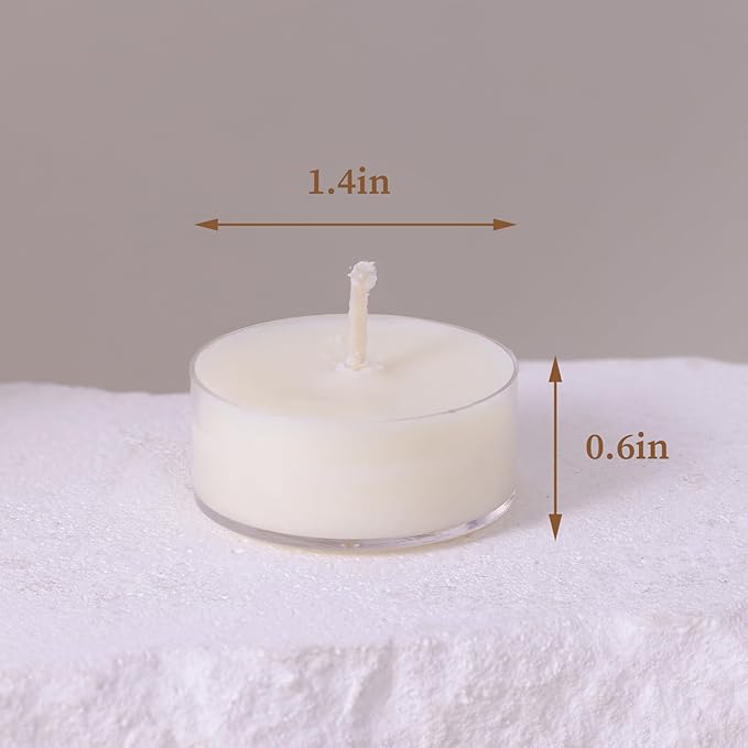 DEVI Soy Tea Lights Candles 25 Pack, Tealight Candles Bulk-4 Hours Long Burning, Unscented White Small Mini Tea Light Candles-Burn Clean, Soy Wax Melts Emergency Candles