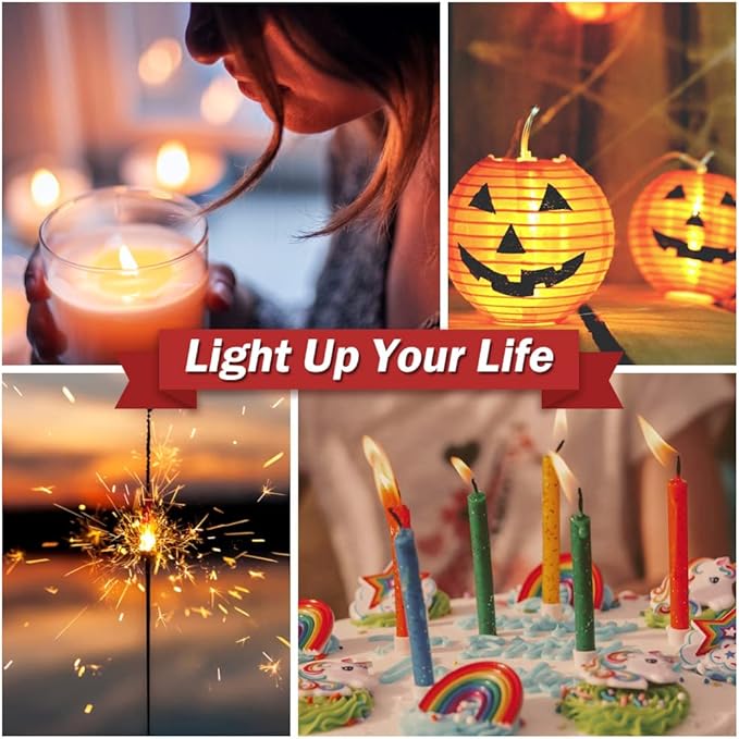Candle Lighter, Electric Lighter Rechargeable USB, Arc Windproof Flameless Plasma Long Stick, No Butane Fluid, Perfect for Candle BBQ Camping Kitchen Stove, Pink and Blue