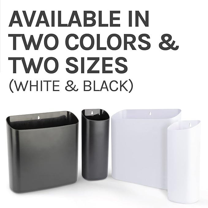 JS Jackson Supplies Black Lint Bin with Magnetic Back (Set of 2), Large and Small Space Saving Trash Bins and Organizers for Laundry Room and Kitchen, Wall Mountable