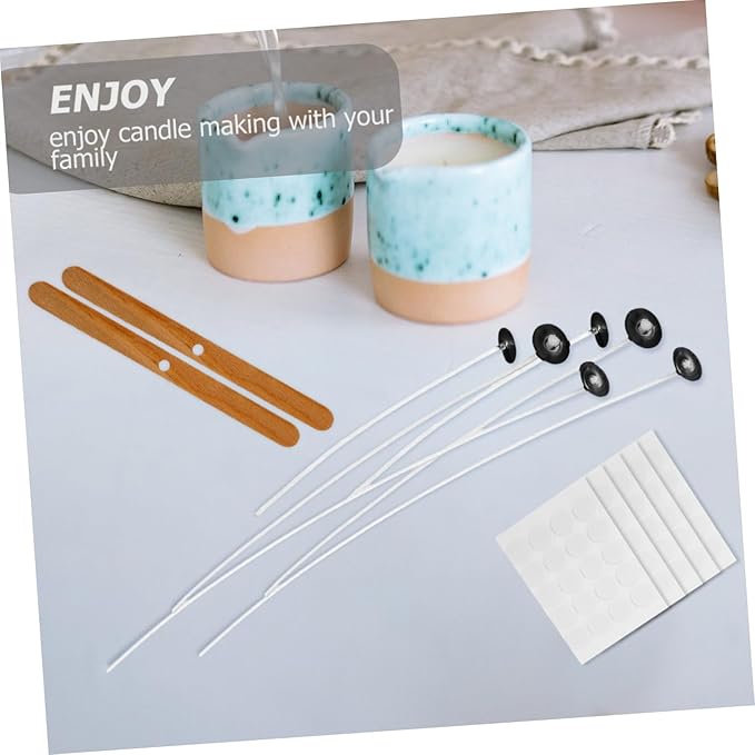 DOITOOL 1 Set DIY Candle Making Kit Candle Making Tools 100 Wicks Wick Stickers and Holders
