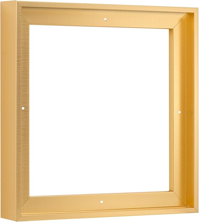 Pixy Canvas Floater Frame 21x21 for 1-1/2 (1.5) inch Deep Canvas Paintings/Canvas Prints/Wood Canvas Panels/Wall Art/Wall Decor/Home Decor/Artwork (Brass Gold, 21 x 21 inch, Square)