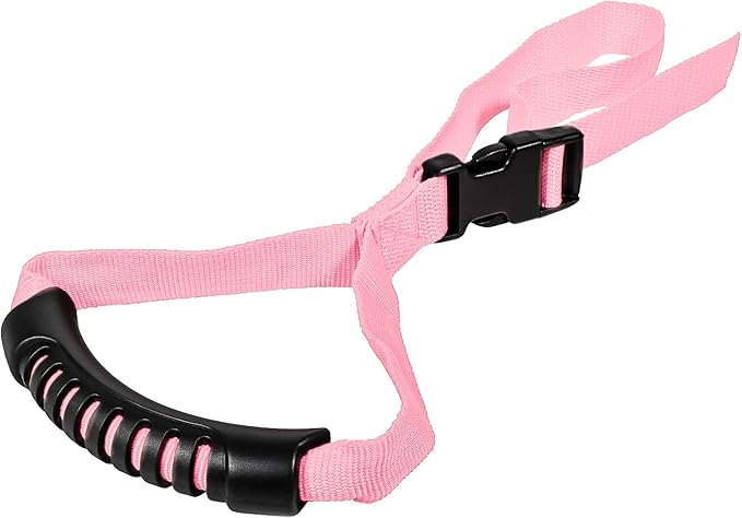 E-cowlboy Auto Cane Grab Handle - Adjustable Standing Aid Safety Portable Vehicle Support Bar With Nylon Grip - Mobility Assist Device (Pink)