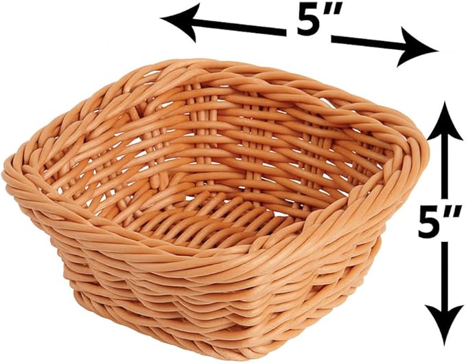 Constructive Playthings Plastic Wicker Baskets for Storage in Educational or Home Setting, Stores Toddler Toys, Keys, Jewelry and Classroom Supplies, Stackable, Set of 12 Woven Baskets