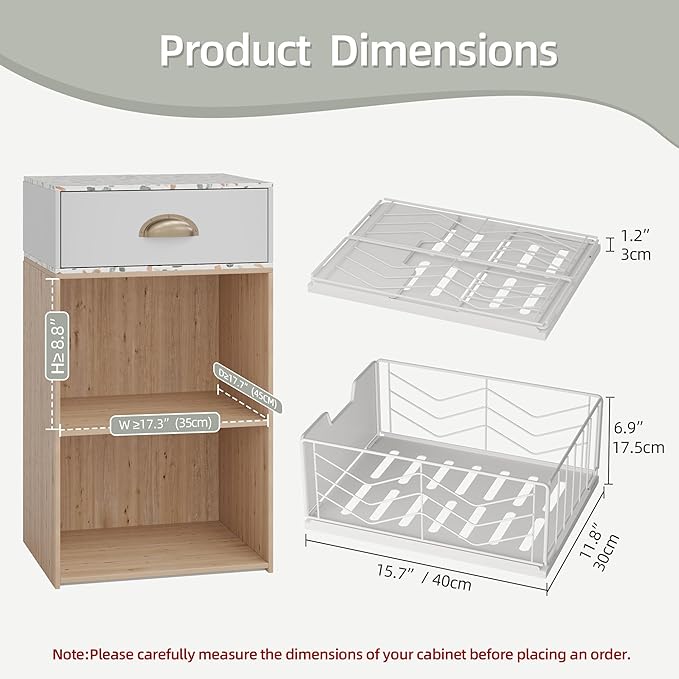 NETEL 2 Pack Pull Out Cabinet Organizer, Slide Out Drawers for Kitchen Cabinets, Pull Out Drawers Fixed with Adhesive Nano Film, Kitchen Cabinet Organizer, Pantry Organizers,11.8" W X 15.7" D X 6.9" H