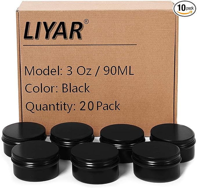 3oz Tins 20 Pack Aluminum Tin Can Metal Tin Container Round Travel Tin Jars 3 oz Tins with Lids for Candle,Creams,Spice