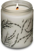 Hemlock Park Frosted Glass Wood Wick Candle Handcrafted with Natural Coconut Wax (Standard 8 oz, Lavender)