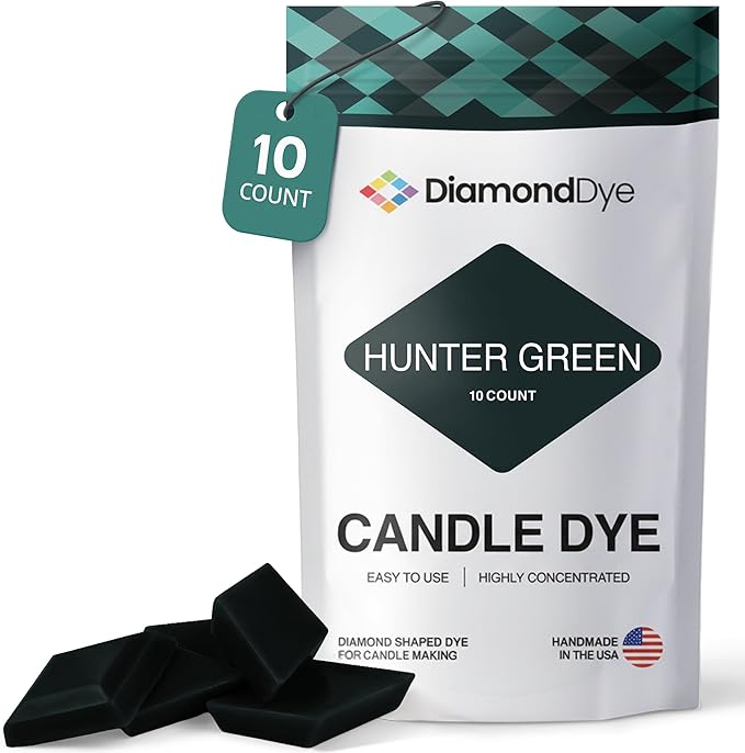 Hunter Green Candle Dye - Made in The USA - Premium Colorants - Highly Concentrated - Popular Colors for Paraffin or Soy Wax - Great for Professionals or Hobbyist - 10 Dye Chips
