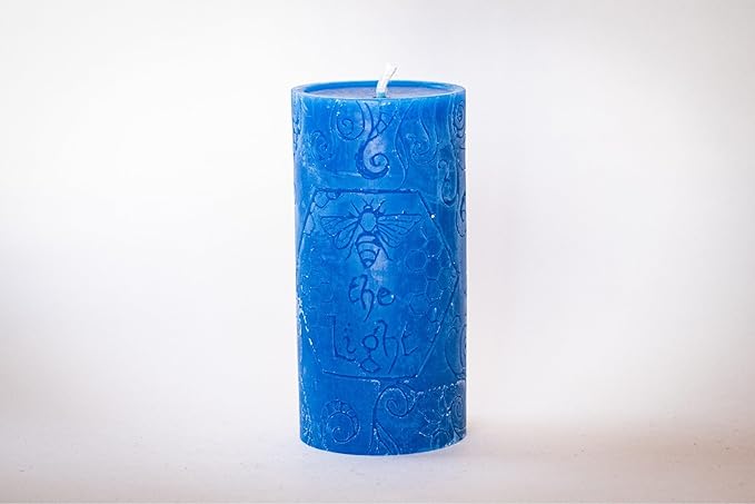BeeTheLight Beeswax Pillar Candle - 100% Pure Bees Wax - Choose Your Size and Color - 72 Hour Burn Time - Large 2.6" x 5.6" (Fits 3x6 Holder) - Unscented - Natural Light Honey Scent