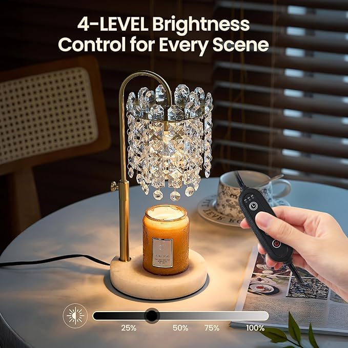 Candle Warmer Lamp with Timer Dimmer Adjustable Height for New Home Bedroom,Vintage Home Decor for Scented JaR 3 Bulbs for New Home Decor, Women Mom Christmas Birthday Gifts,Black (Gold)