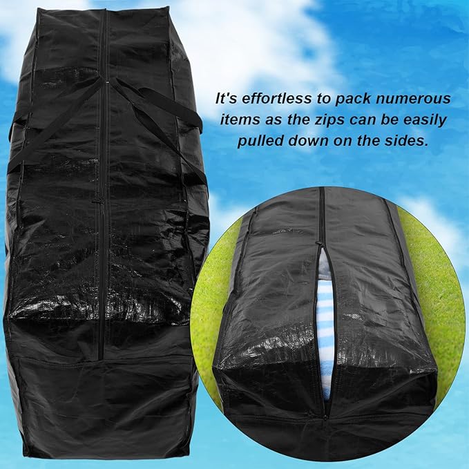 4 Pcs 60 Gallon Extra Large Moving Bags Heavy Duty Storage Bag with Strong Zipper Handle Foldable XXL Jumbo Storage Tote Packing Moving Box for College Dorm Travel Cloth Duffle (Black)