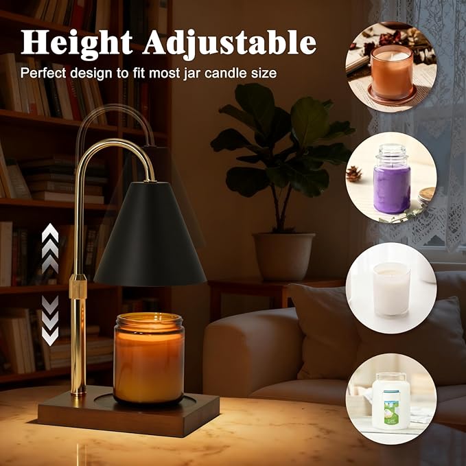 Candle Warmer Lamp Timer - Gifts for Mom, Birthday Gifts for Women, House Warming Gifts New Home Decor, Dimmable Wax Melt Warmer for Jar Candles with 2 Bulbs