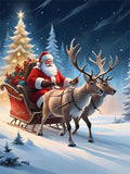 QZOTRXI Christmas Diamond Painting Kits,Santa Claus Elk Diamond Art Kit for Adults,5D Winter Paint with Diamond Full Drill for Home Wall Decor 12x16 Inch