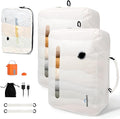 Travel Vacuum Bags with Pump – 33L Vacuum Seal Bags for Clothing, IPX8 Waterproof Vacuum Storage Bags with Handle for Luggage, Backpack, Suitcase, Home & Outdoor 2pack White