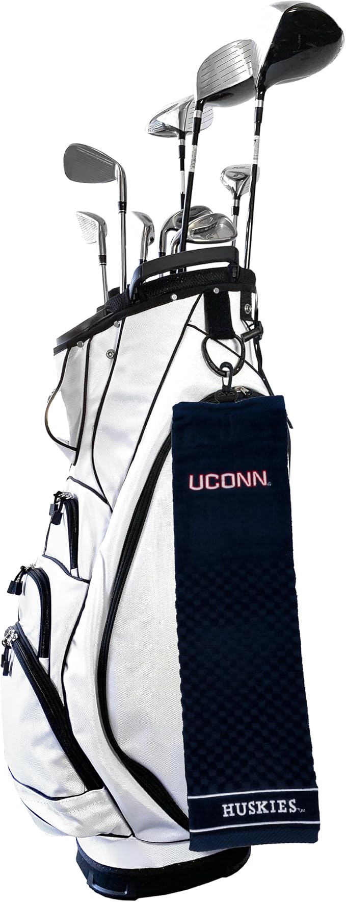 Team Golf NCAA Connecticut Huskies Embroidered Golf Towel Embroidered Golf Towel, Checkered Scrubber Design, Embroidered Logo