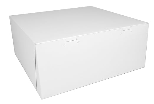 SCT White One-Piece Non-Window Bakery Boxes, 14 x 14 x 6, White, Paper, 50/Carton