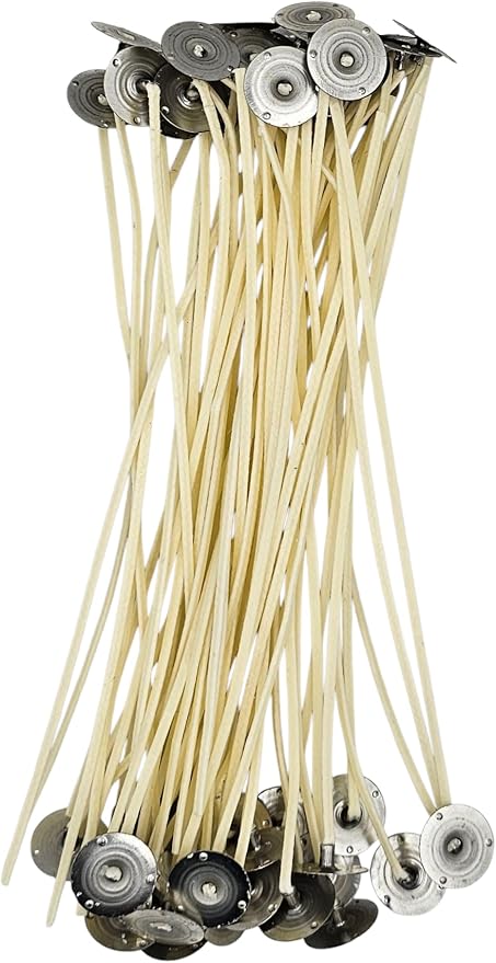 50 Pack – Jess Mae LX Candle Wicks, 8 Inch, Professional Grade – Primed Custom Assemblies with Beeswax Primer and Sustainer Tabs – DIY Candle Making Supplies (LX - 26)