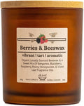 Berries Organic Beeswax Candle | 2 Ingredients | 100% Pure Beeswax Candles, Non Toxic, Natural, Organic Candles, Beeswax Candles Scented, Non Toxic Candles, 80 Hour, 14oz