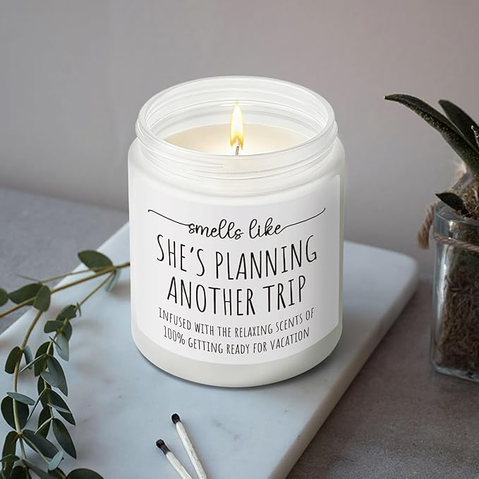 Best Travel Candle Gifts for Women, Smells Like Shes Planning Another Trip, Unique Candles for People Who Like Travel, International Traveler Planner Vacation Retirement Candles Gift Idea-32