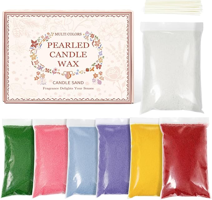 SCENTORINI Pearled Candle with 20 Wicks, 2.42 lb Scented Candle Sand, 7 Scents Sand Wax DIY, Candle Making Kit for Weddings, Party, Valentine's Day, Christmas, Thanksgiving