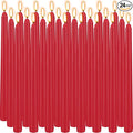 24 Pack Red Taper Candles, 10 Inch Classic Red for Valentine's Day Decor, 7-8 Hour Burn, Clean-Burning Unscented Bulk Candles for Holiday Dinner Table, Fireplace Mantel, Wedding Centerpiece