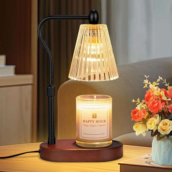 Candle Warmer Lamp, with Timer and Dimmer, Adjustable Height, Christmas Birthday Gifts for Women Mom, House Warming Gifts, Home Decor, Thanksgiving Decorations,Wax Warmer for Scented Jar Candles