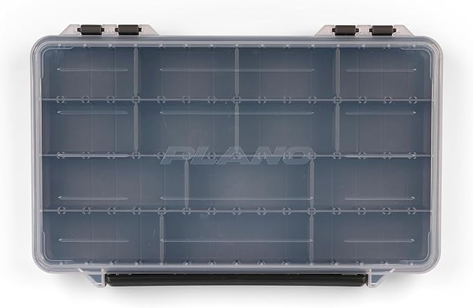 Plano StowAway 3700 Thin Stow Tackle Box, with Corrosion-Preventive Rustricor, Single Latch Design, Transparent DuraView Lid, Stackable Storage for Fishing Bait, Lures and Gear