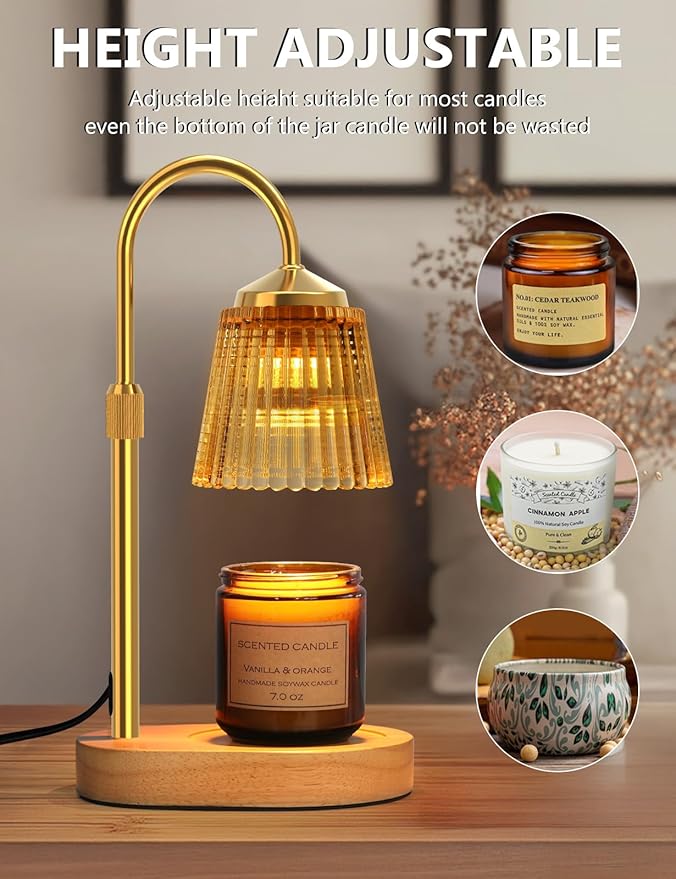 Candle Warmer Lamp with Timer Dimmable, Adjustable Lamp Candle Warmer, Birthday Gifts for Women Mom, Wax Warmer Lamp for Scented Jar, House Warming Gifts New Home Decor