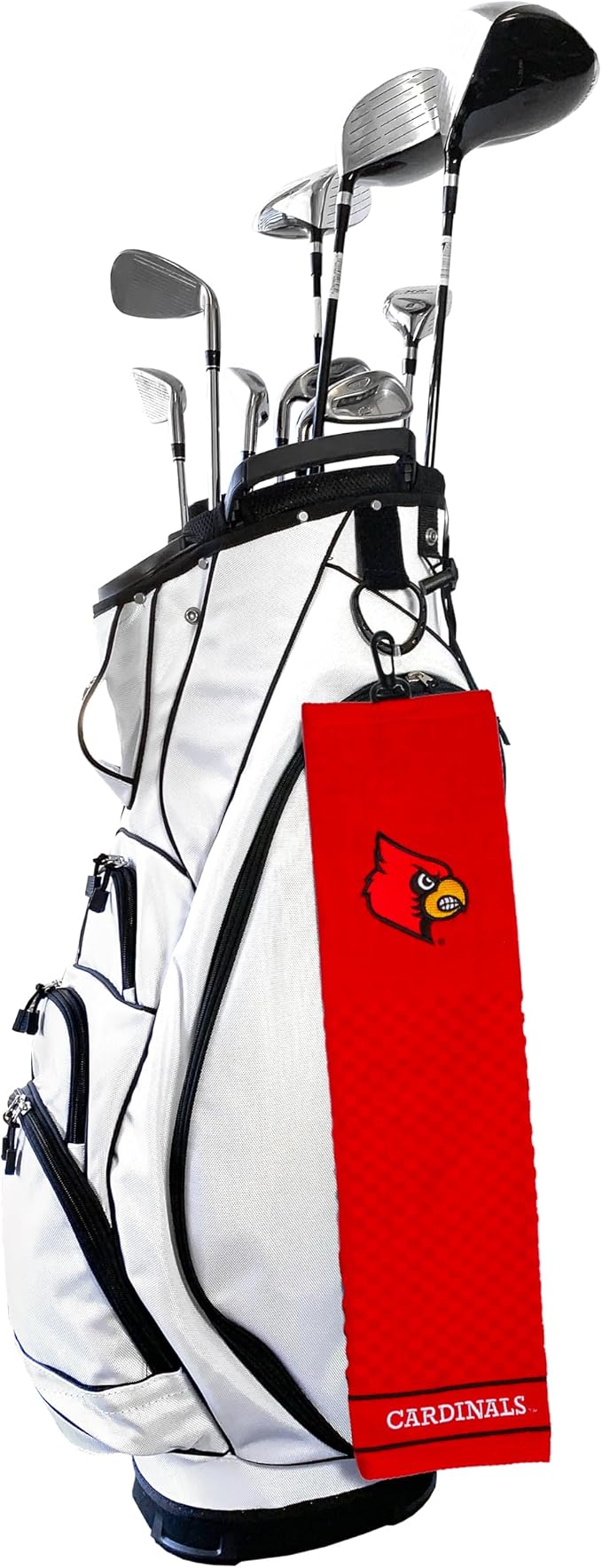 Team Golf NCAA Louisville Cardinals Embroidered Golf Towel Embroidered Golf Towel, Checkered Scrubber Design, Embroidered Logo