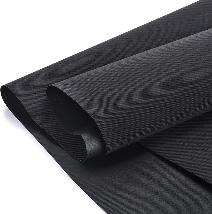 Waterproof Canvas Fabric - 58" Wide 600D Upholstery Polyester Material - Durable Indoor Outdoor Water Resistant Fabric for Furniture Cover Cushion Home Awning (Black_Clear PU Coating, 1 Yard)