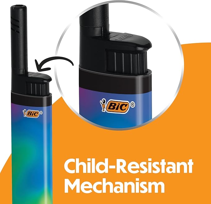 BIC EZ Reach Lighters, Long Candle Lighter with Extended Wand, Gradient Designs, 6-Pack