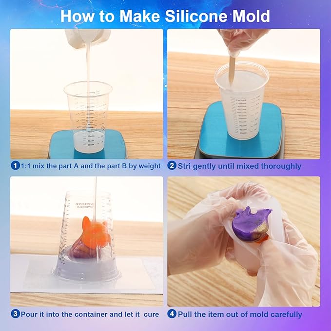 CHANGTIKEJI Silicone Mold Making Kit 84oz 10A Elastic Liquid Silica Gel,Translucent Fast Cure Platinum Silicone Rubber for Silicone Molds,3D Molds,Resin Molds