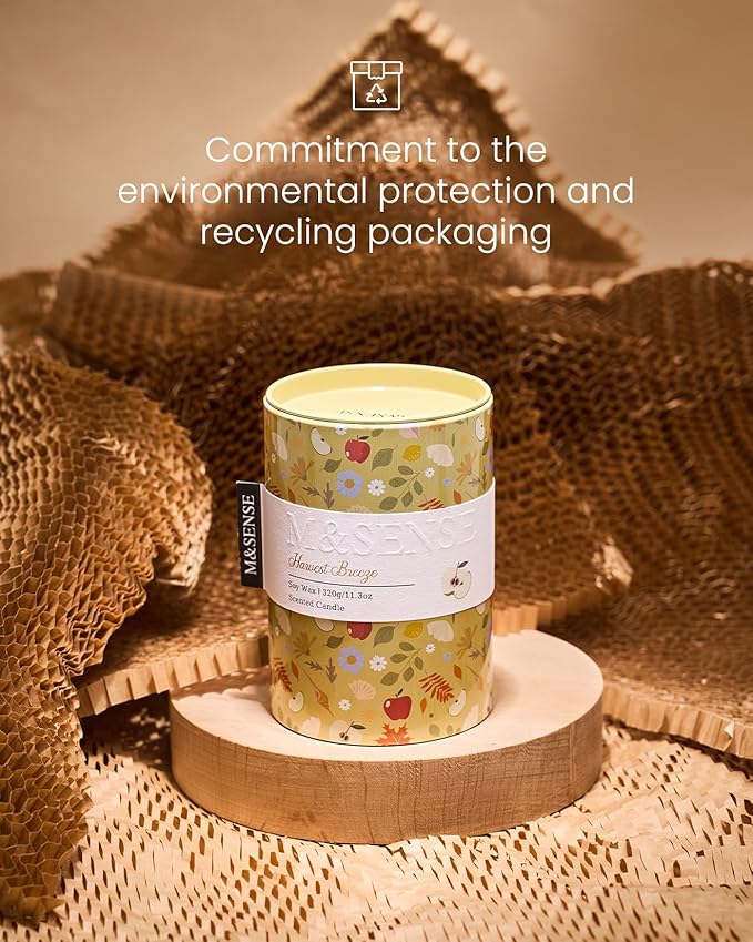 M&SENSE Spring Candle 11.3 oz, Harvest Breeze Scented Candle, Non-Toxin Soy Wax for Home Scented, Floral Candles Gift for Her, Up to 70 Hours Burning Long-Lasting Fragrance