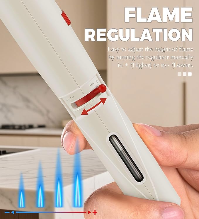 Samniu 4 Pack of Butane Torch Lighter, Windproof & Refillable, Adjustable Jet Flame Lighters with Safety Lock for Candle, Grill, Stove, Firework (NO Gas)