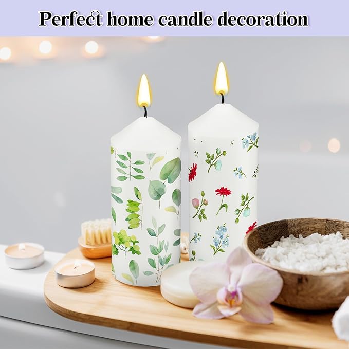 MTLEE 72 Pcs DIY Candle Painting Kit Include 6 Pcs 2"x 4" White Pillar Candles 60 Colored Tealight Candles and 6 Paint Brushes for Birthday Wedding Tea Party Crafts Centerpieces