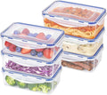 KIGI Airtight Reusable Meal Prep Containers, Leak-Proof & Stackable, 4-Sided Locking Lids, Ideal for Food Storage, Lunch & Leftovers, Microwave, Freezer & Dishwasher Safe, 39 oz, 4.8 Cup, 12 Piece Set