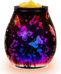 EQUSUPRO Wax Melt Warmer Wax Melter Wax Burner for Scented Wax Melts Electric Fragrance Warmer for Wax Cubes & Tarts, Vivid 3D Design 7 Colors LED Light Gift & Decor for Home Office (3D Butterfly)
