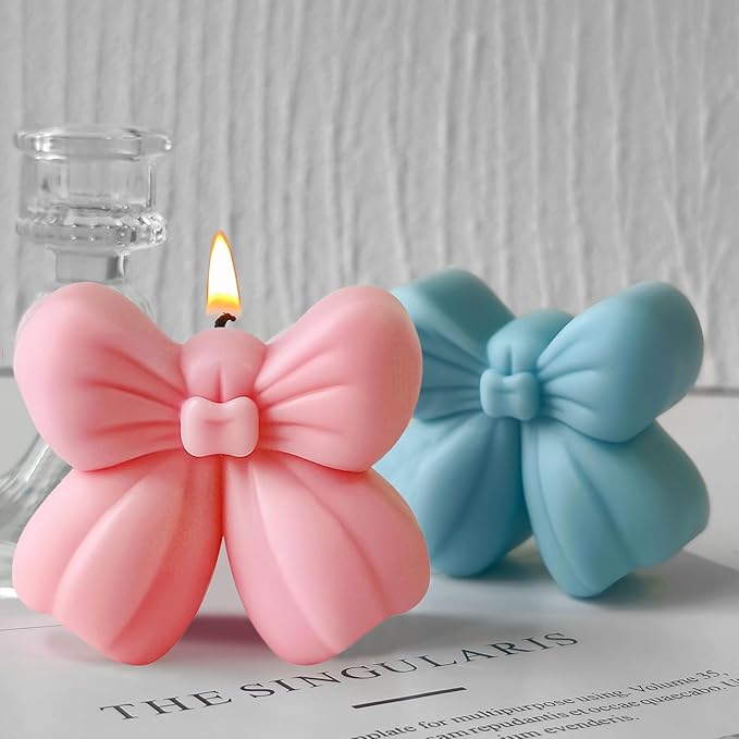 Candle Mold for Candle Making, 3D Silicone Mold for Resin Casting DIY Plaster Polymer Clay Home Decoration (Bow)