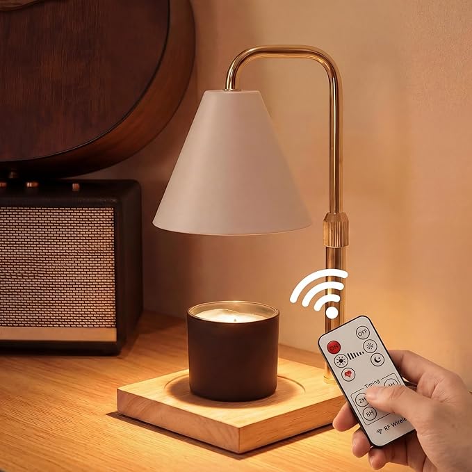 Candle Warmer Lamp with Timer - Wireless Remote Control, Gifts for Mom Grandma, Birthday Gifts, Mothers Days Gifts, House Warming Gifts New Home Decor,White