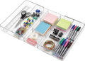 Briwooody 1 Pcs Large Expandable Acrylic Drawer Organizers, Grid Adjustable Drawer, Dividers Organizer for Desk, Makeup, Jewelry, Office, Kitchen Supplies (Clear,11 Compartments)