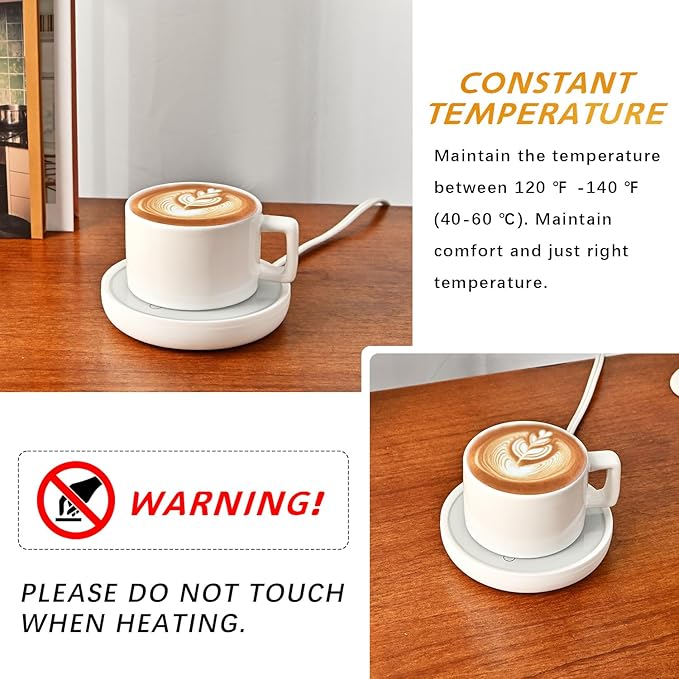 ASAWASA 2PCS Smart Candle Warmer for Large Jar, Coffee Mug Warmers, with Gravity Switch Auto Shut-On/Off, Safely and evenly Release The Aroma, Keep The Drink Warmth, Best Ideals Valentines Day Gifts
