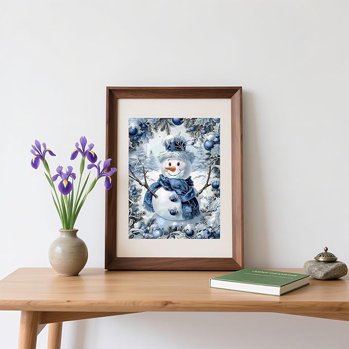 Skyboda Christmas Diamond Art Kits for Adults Beginners, Christmas Snowman Diamond Painting Kits for Adults,5D Full Drill DIY Diamond Dot Gem Art Kit Wall Home Decor Arts Craft 12x16 inch