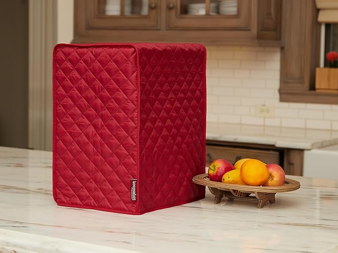 Covermates Keepsakes Blender Cover – Quilted Appliance Protector for Food Processors – Dust & Stain Resistant, Washable Slip‑On Design for Countertop Storage, Red